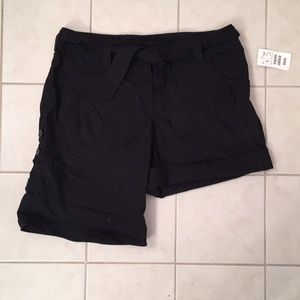 Black adjustable length shorts